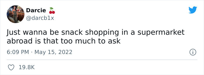 6. Snack shopping in a supermarket abroad
