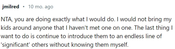 Meeting an endless line of significant others can be damaging for the kids.