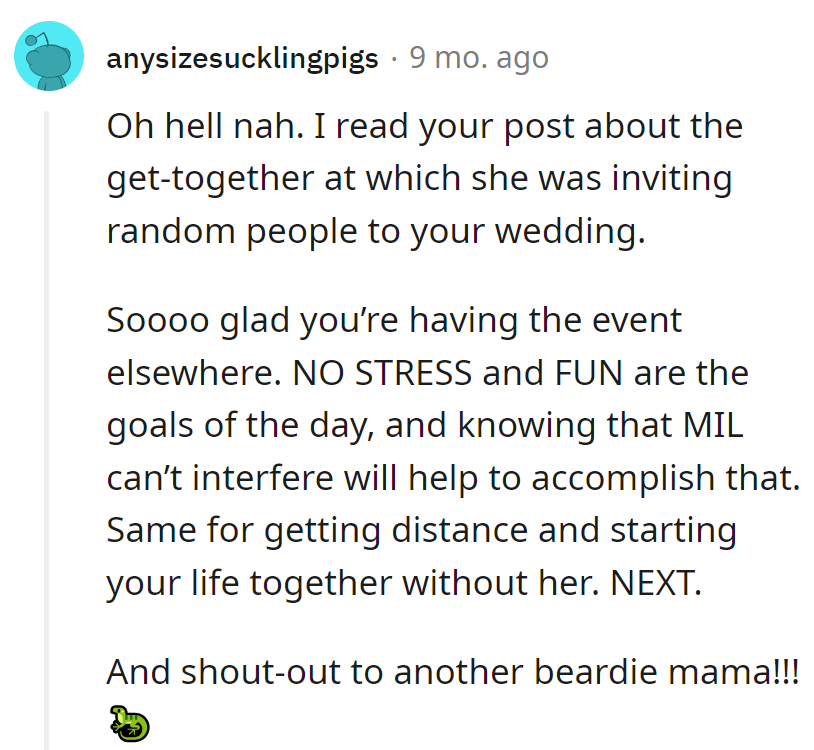 New venue, no stress! MIL out, drama gone.