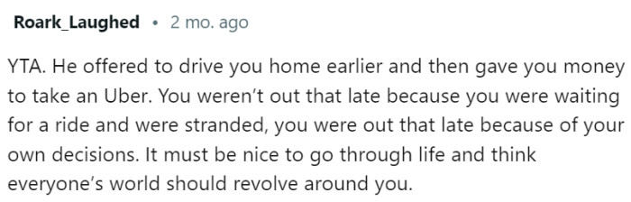 OP is not the center of the universe