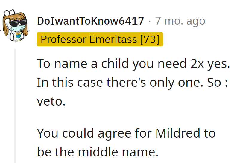 One Yes Can't Cut It for a Name—Veto on 