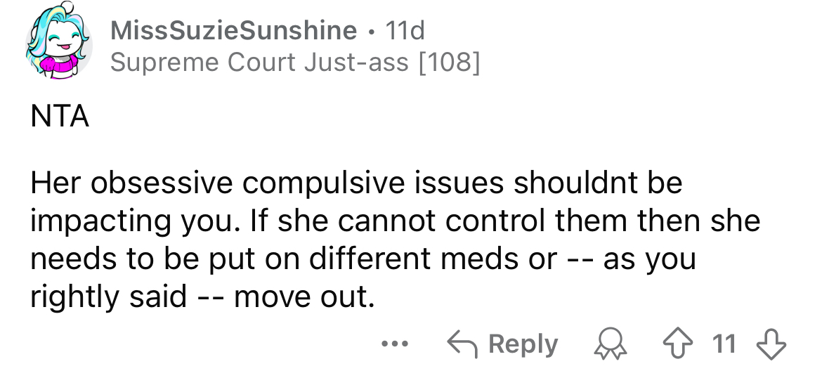 Her issues shouldn't be impacting you.