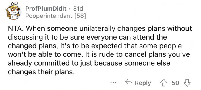 It would be rude to cancel.