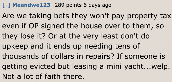 Redditors are on the original poster's side in this situation.