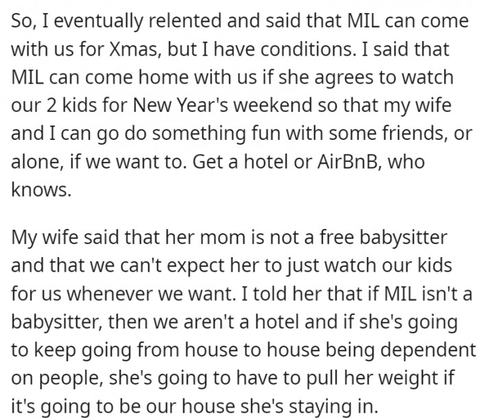 OP finally agreed, but with conditions.