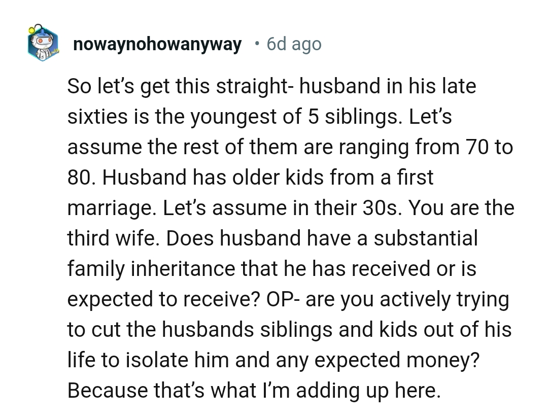 Substantial family inheritance