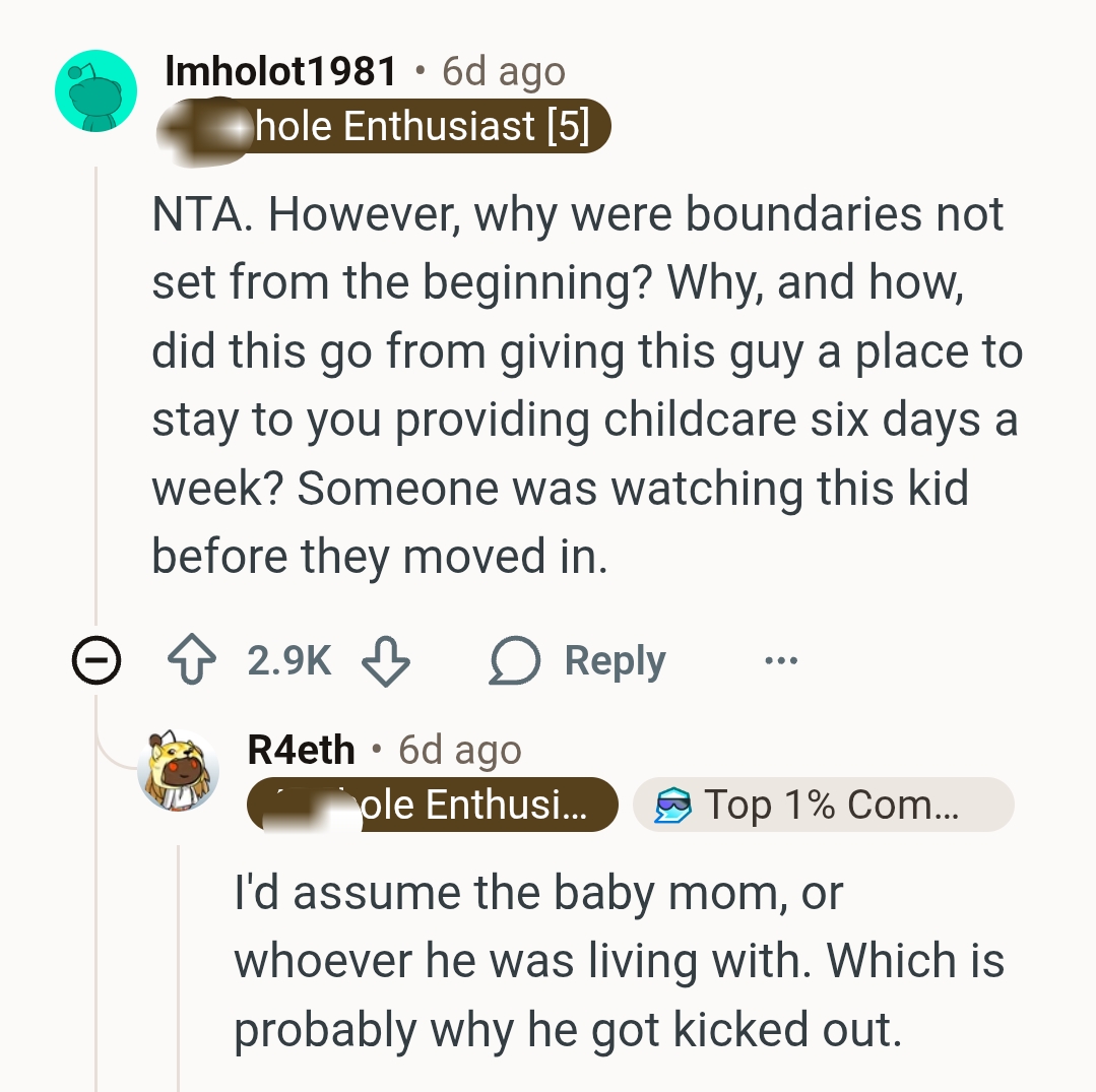 Boundaries should be set