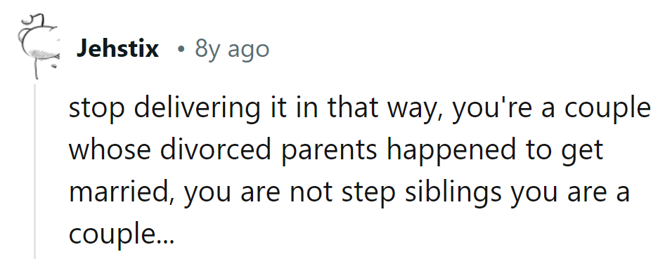 Life's not a sitcom; they're just a couple navigating unexpected family ties.