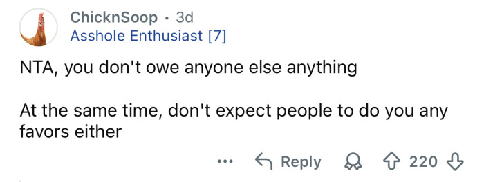 You don’t owe them anything.