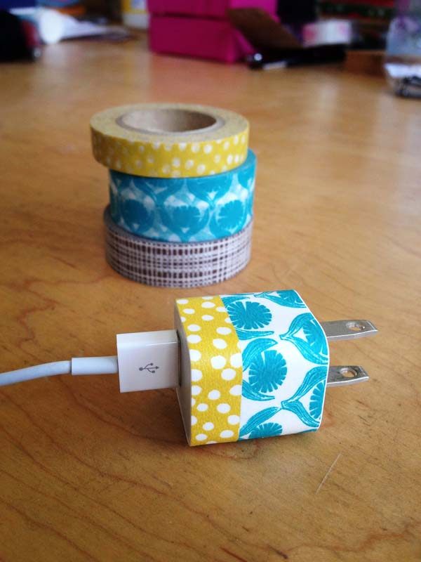 If you're into journaling, you probably have washi tape. Use it to customize your items.