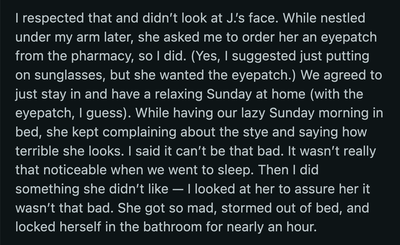 OP tried to apologize, but her fiancée didn't accept it.