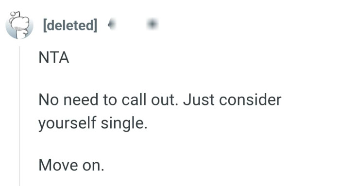 The OP should just consider himself single