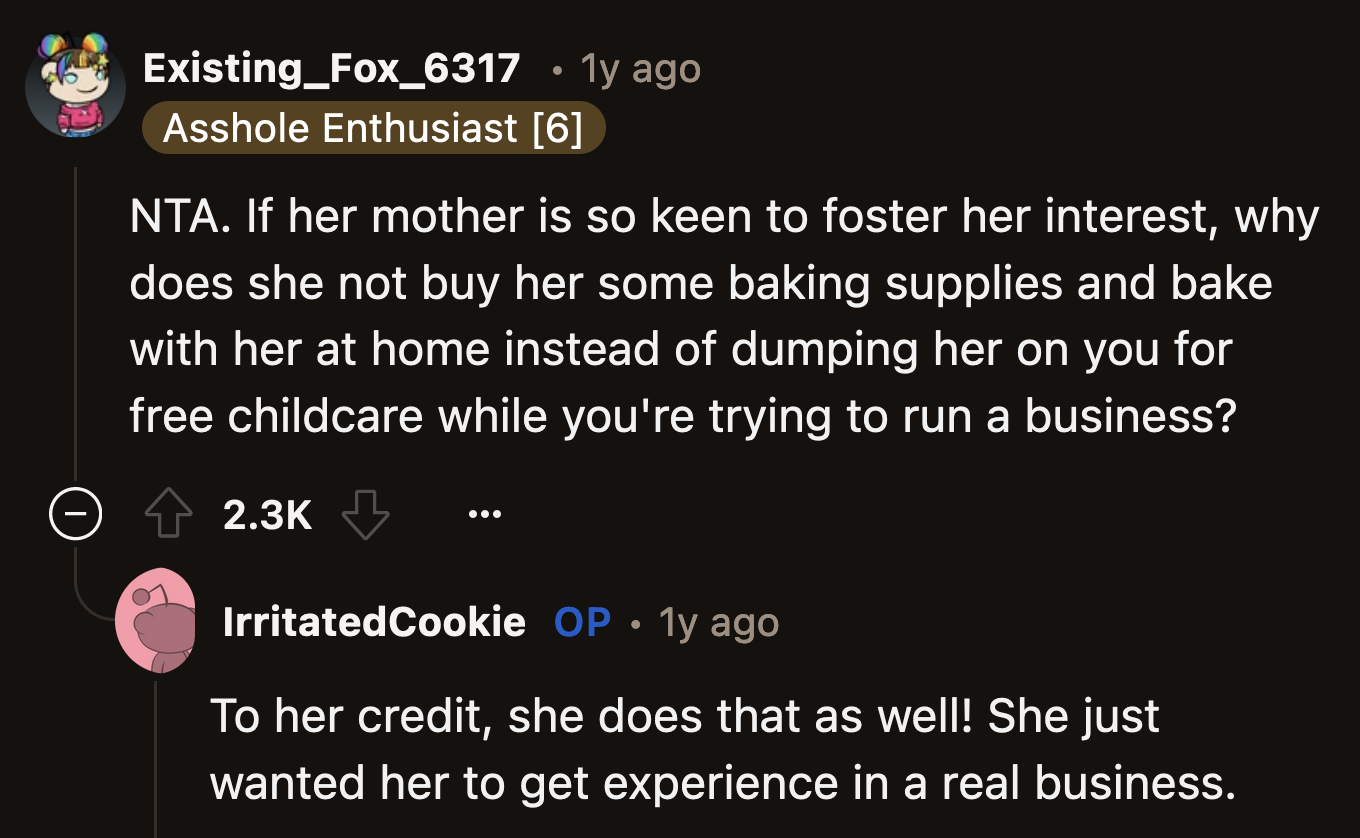 OP Said Her Sister-in-Law Is a Great Mom. However, She Greatly Misjudged That Her Daughter's Interest Would Translate to Professional Baking Skills.