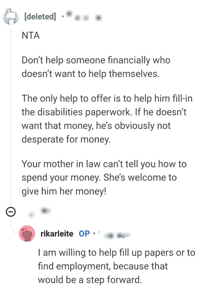 Offering to help fill the disability paperwork