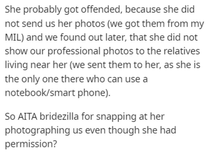 OP blew her top and yelled at her to move, but she regretted it later