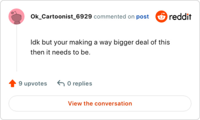 The OP is making a big deal out of it all