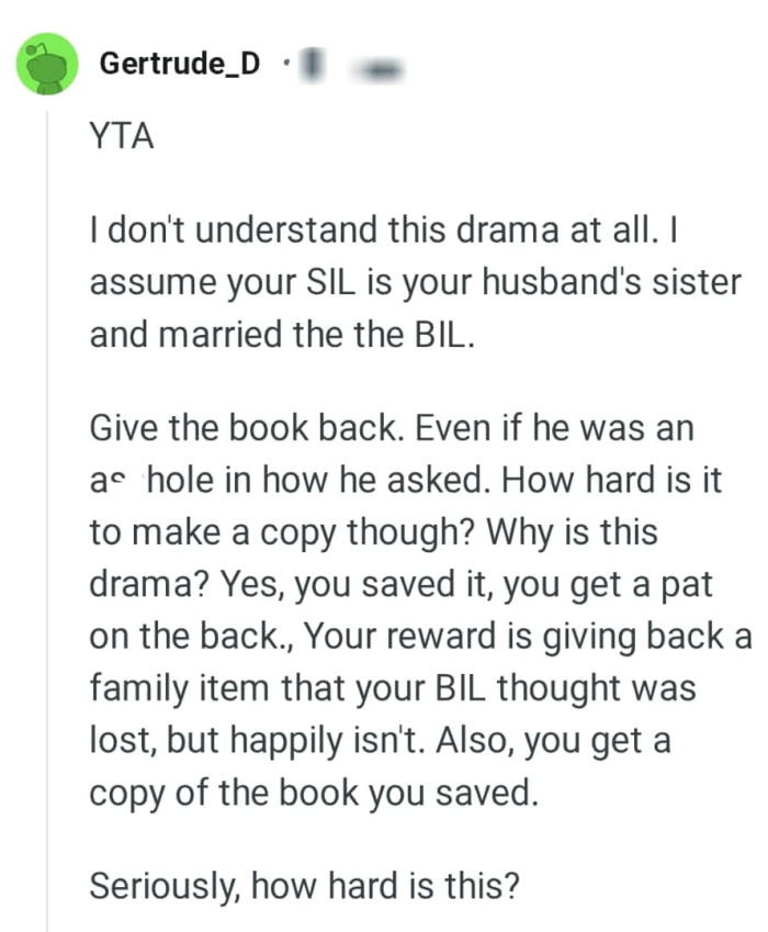 How hard is it for the OP to make a copy?