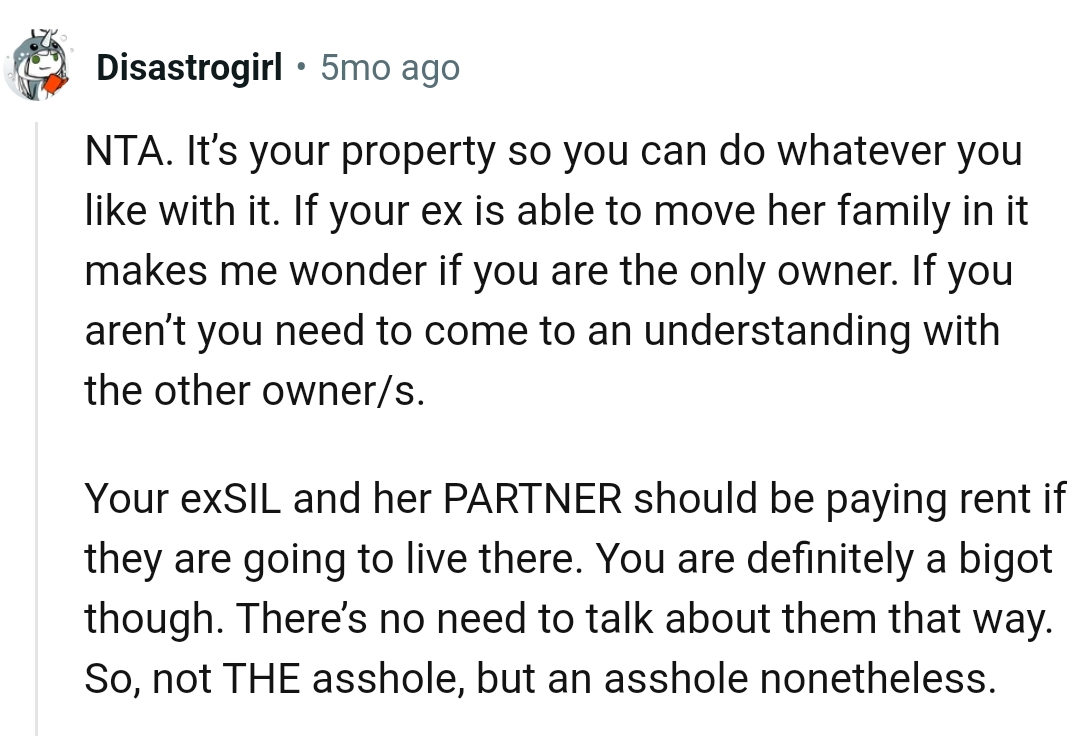 It is the OP's property