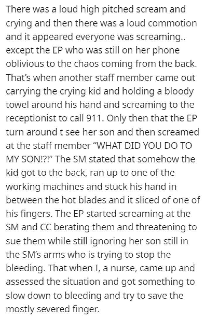 The boy wandered around and ended up at one of the working machines