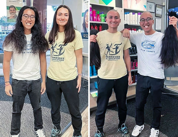 25. Anghelo And Takuma Are Friends And Students At The University Of Florida. The Pair Decided To Donate Their Hair Together For A Good Cause