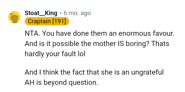 We've gathered some of the most upvoted comments from other Redditors for you to read through below