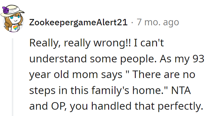 No steps at home, no steps in family drama. NTA – aced the obituary like a ninja.