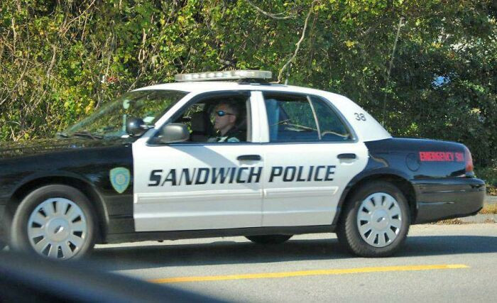 "There’s A Town In Massachusetts Called Sandwich, And Their Cop Cars Read 'Sandwich Police'"