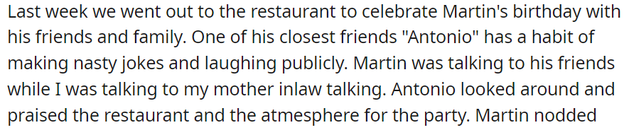 Celebrating Martin's birthday in a restaurant