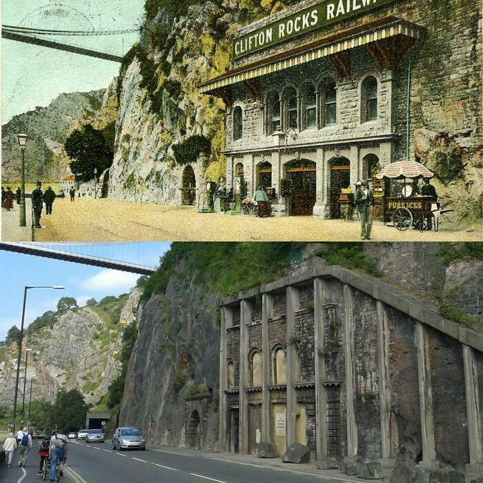 22. Clifton Rocks Railway in Bristol: 1905 vs. Today