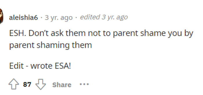 Parent shaming is not okay, and nobody can prevent their daughter or son from taking that same road.