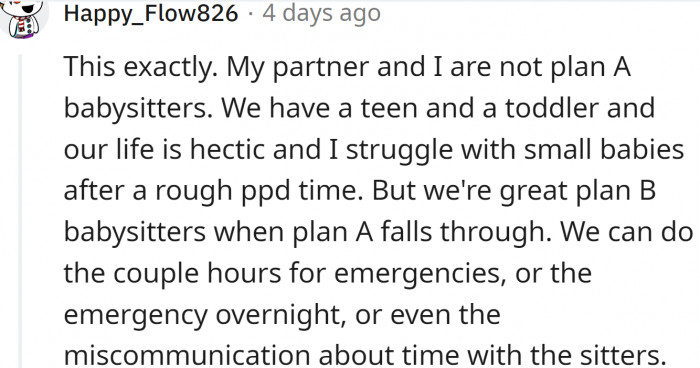 Plan B babysitters reporting: