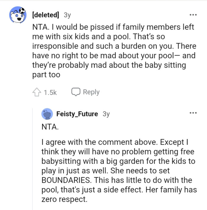 They have no right to be mad about the OP's pool