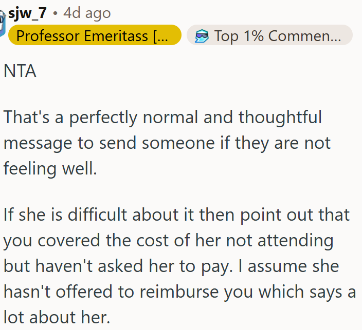 A perfectly normal response...