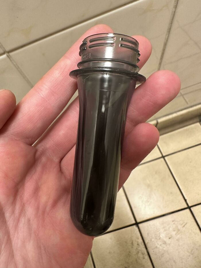 "This Preform Is How A Bottle Of Soda Starts Out"