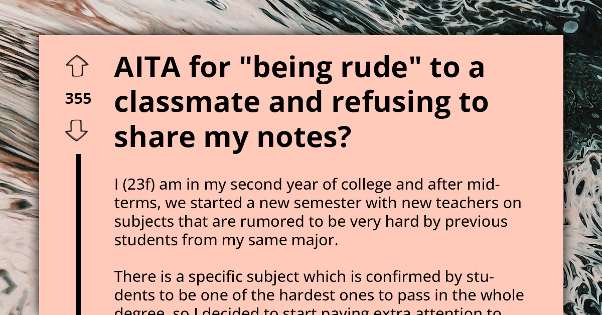 Student Refuses to Share Hard-Earned Class Notes with Classmate, Sparks Debate on Academic Ethics
