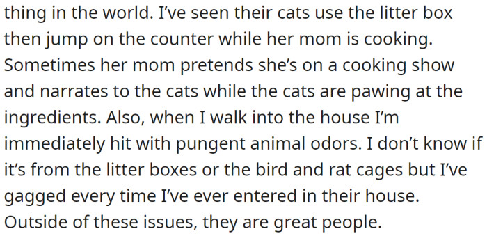 He said they are great people, but...