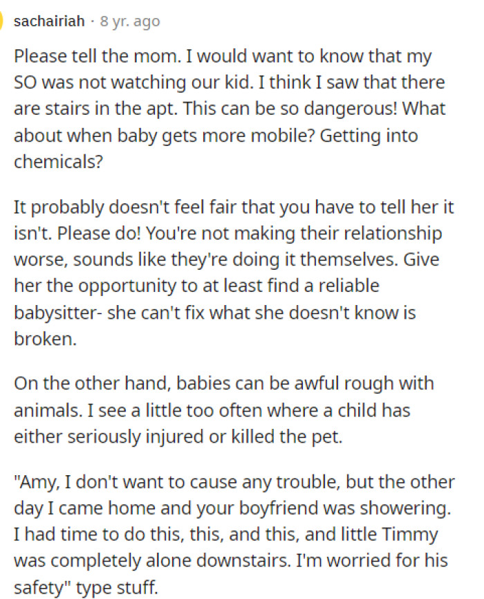 It sounds like a lot of people had some advice for OP on how she should talk to the mom about things.