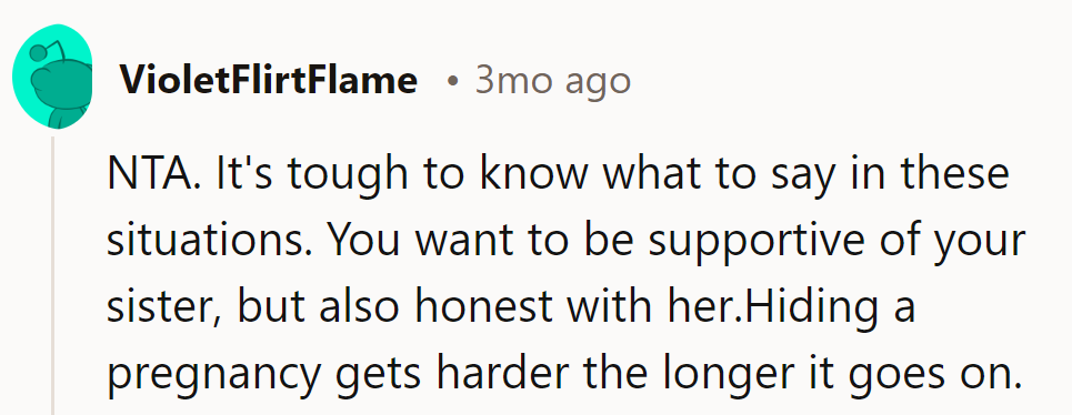 Supporting Amber is key, but honesty matters. Hiding a pregnancy only gets harder.