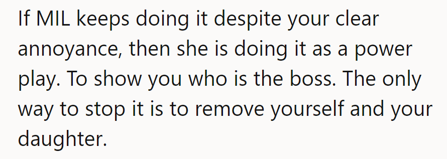 MIL's persistent? Power play alert. Time to exit stage left, daughter in tow.