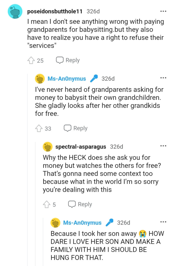 The OP had every right to refuse her services