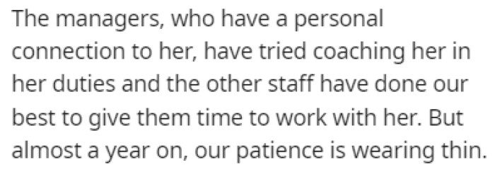 Clara is a terrible employee