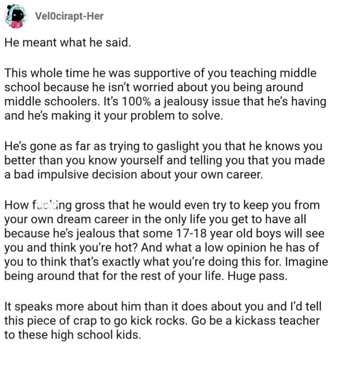 It speaks more about him than anything