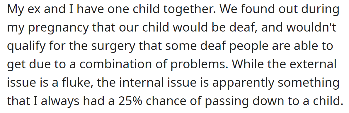 The OP Explained They Had a Deaf Child: