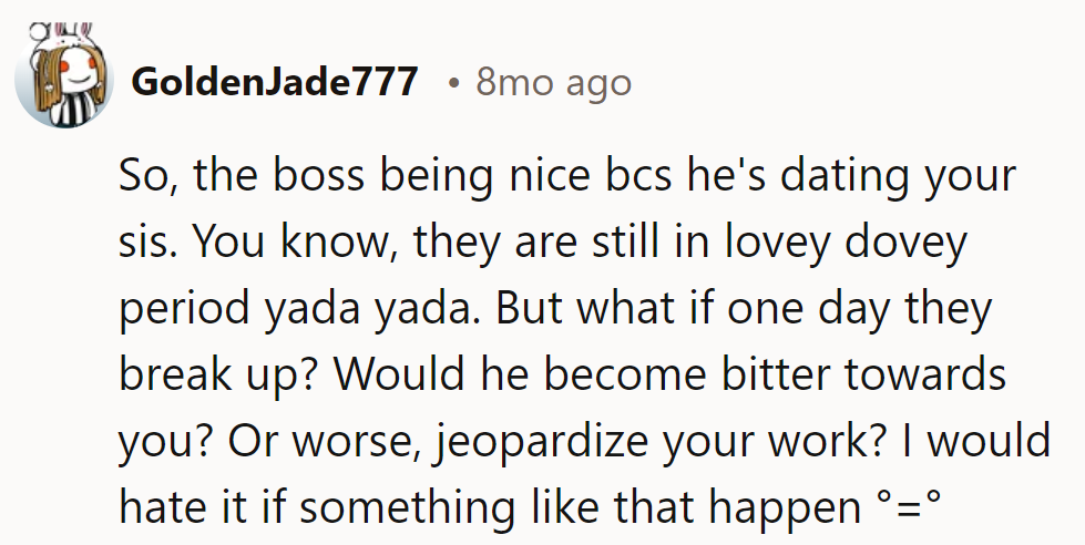 Lovey-dovey perks, but watch out for the storm if things go south. Smooth sailing till then!