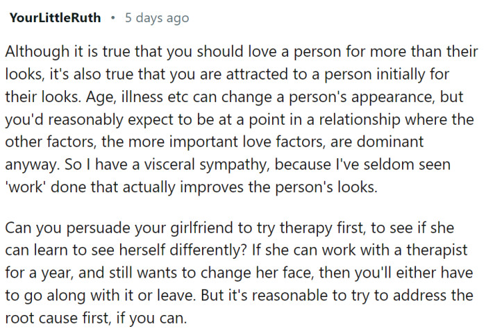 Frankly, cosmetic surgery rarely improves things (except when it is done for medical and justified reasons). All women end up looking the same