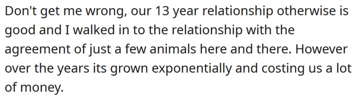 The Redditor loves his wife but is getting frustrated with how much her obsession with rescuing animals is taking over their lives.