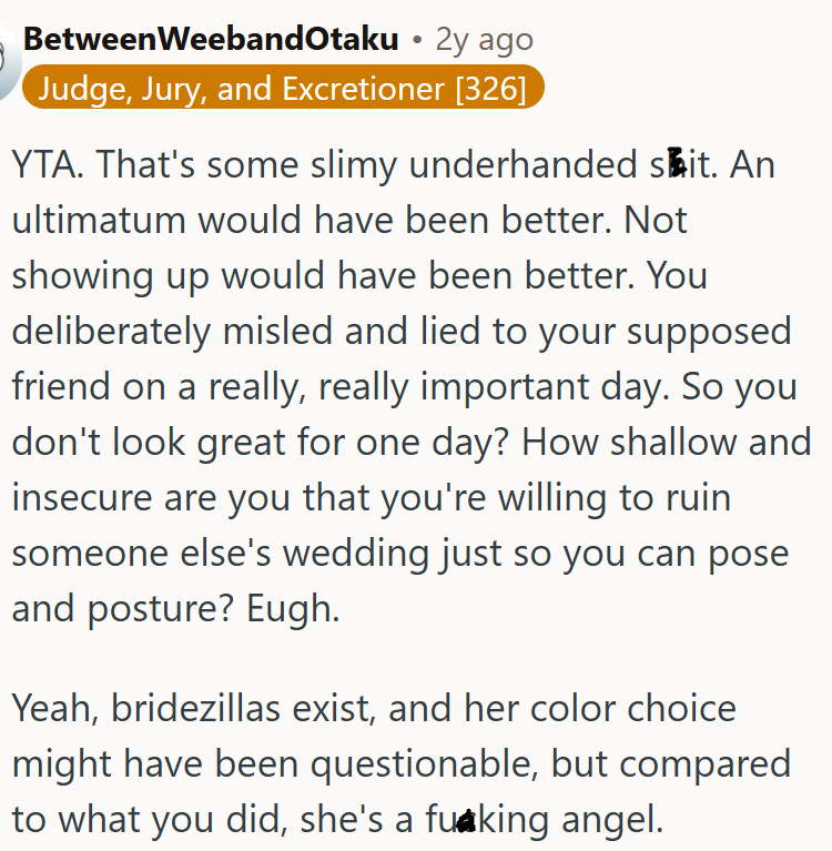 An ultimatum would have been better.