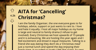 Woman Says She’s Done Hosting Christmas After Years Of Carrying The Family And Chaos Breaks Loose