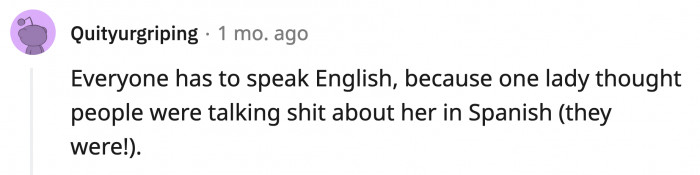 11. They should learn a new language to talk about her