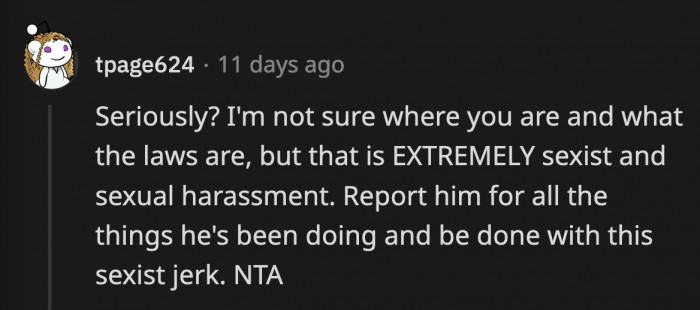 OP has to get cracking on that list of hers because HR would be happy to read everything there is to know about Tim.